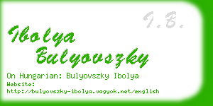 ibolya bulyovszky business card